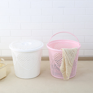 Laundry Basket Round Plastic PP Durable Storage Organizer For Clothes And Toys 2089 - Product Image 5
