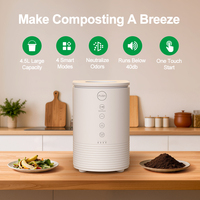 Composteur intelligent de déchets alimentaires 4,5 L avec couvercle en verre transparent, désodorisation UVA, pour comptoir intérieur, OEM ODM