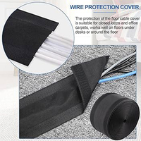 Protector de Cables Autoadhesivo para Alfombras, Correa de Gancho y Bucle Cortable, Protector de Cables para el Hogar y la Oficina, Organizador de Cables