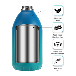 Bouteille isotherme en acier inoxydable de 128 oz avec design original et bec verseur facile, idéale pour le camping, pour boissons chaudes ou froides - Product Image 5