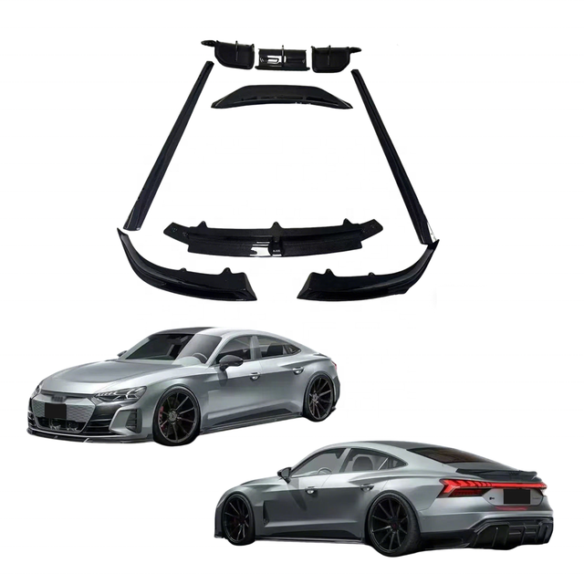New Kits for Audi E-tron GT Carbon Fiber Body Kit Audi Etron GT F-Style Front Lip Diffuser Spoiler Side Skirt Auto Accessories