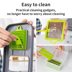 Wholesale FACTORY Hot Selling Fruit & <b>Vegetable</b> Processing <b>Machines</b> ABS Stainless Steel <b>Slicer</b> Cutter 22 in 1 - Product Image 4