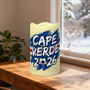 Décoration pour supporters <span class=keywords><strong>de</strong></span> football du <span class=keywords><strong>Cap</strong></span>-<span class=keywords><strong>Vert</strong></span> : Ensemble <span class=keywords><strong>de</strong></span> 3 bougies LED sans flamme personnalisées, à bord festonné, thème 2026, télécommande incluse, pour décorations <span class=keywords><strong>de</strong></span> fête - Product Image 5