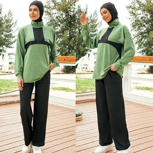 2022 Spring Women Muslim Sports Wear 3pcs Set Activewear Running