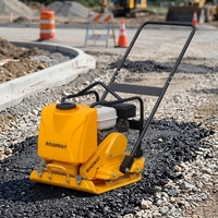 Compacteur à plaques vibrantes ROADWAY RWBH24, 5,5 CV, essence, pour le compactage du sol et de l'asphalte, construction routière, 100 kg