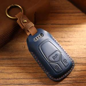 เหมาะสำหรับเคสกุญแจออดี้ A3 แบบเต็มตัว A4L รุ่นใหม่ A6L เคสกุญแจรถหนังวัวแท้ทำมือ - Product Image 1