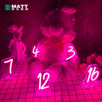 Enseigne lumineuse LED personnalisée en néon, chiffres de table de 15 cm, alimentée par piles/USB avec base, pour décorations de fête d'anniversaire, anniversaire de mariage, lumière de mariage