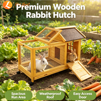 Cage à lapins en bois moderne, grande cage rectangulaire pour animaux de compagnie, roues, plateau amovible, utilisation intérieure/extérieure pour cochon d'Inde, hamster, écureuil