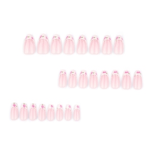 <span class=keywords><strong>Uñas</strong></span> postizas acrílicas de alta calidad <span class=keywords><strong>con</strong></span> diseño de flor de <span class=keywords><strong>rosa</strong></span> blanca francesa simple, almidón, venta al por mayor - Product Image 2