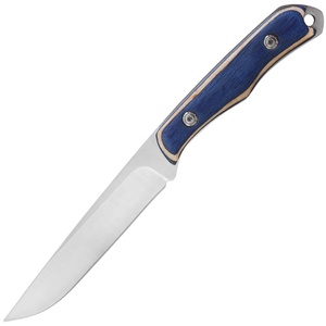 Sharp Drop Point <strong>Blade</strong> Screwed Pakkawood Handle <strong>Wrist</strong> Lanyard Hole Full Tang Fixed <strong>Blade</strong> Knife for Outdoorsman - Product Image 5