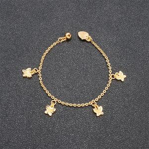 Bracelets pour femmes plaqués or 24 carats JXX Wholesale, nouveau design, petits charms en cuivre, bijoux de type bracelet. - Product Image 5