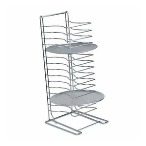 Rastrelliera per <span class=keywords><strong>teglie</strong></span> da <span class=keywords><strong>pizza</strong></span> a 15 ripiani con base quadrata, in metallo, per <span class=keywords><strong>teglie</strong></span> da forno, porta pane - Product Image 4