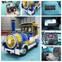 Tren Turístico Eléctrico Nova Rides de 28 Asientos, Tren de Acero para Adultos, Tren de Parque sin Rieles, Precio Directo de Fábrica en China