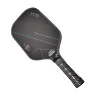 Raquette de pickleball portable légère Custom Six Zero Double Black Diamond 6.0 Black Gem en fibre de carbone