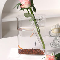 Vase en acrylique transparent au design minimaliste, pour arrangement floral hydroponique intégré sur bureau, décoration d'intérieur