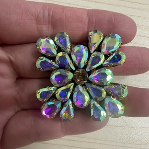 Applicazione Termoadesiva di Strass in Cristallo Autoadesivi, Motivo Floreale in Vetro, Ingrosso, per Accessori Cinture da Sposa e Fascia in Vita - Product Image 4