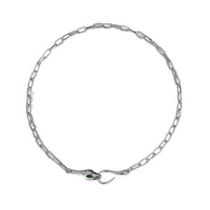 Collier Serpent Tiyo Haut de Gamme Européen et Américain en Alliage de Zinc Plaqué Or 14K avec Jade, Tendance Rétro, Élégant, Luxe Léger pour Femme - Product Image 5