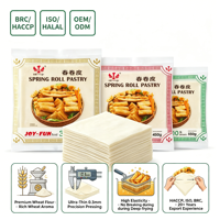 Pelees de rouleaux de printemps surgelées 215x215mm, farine de blé, eau, sel, pour restaurants, traiteurs, vente en gros, OEM, emballage personnalisé