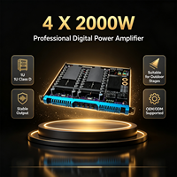4 X 2000W Amplifier Daya Digital Profesional, Kelas D 1U, Output Stabil, Cocok untuk Panggung Luar Ruangan. OEM/ODM Didukung.