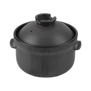 Olla de Cerámica Negra Resistente al Calor con <span class=keywords><strong>Tapa</strong></span> - Cacerola Duradera <span class=keywords><strong>para</strong></span> Estofados/Sopas (Uso Doméstico y Comercial) - Product Image 1