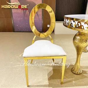 Gold bird cage style gold stainless steel metal frame throne wedding chair