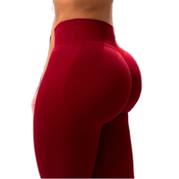 Legging de sport sans logo pour femme, effet push-up, taille basse, sans couture, pour le yoga et l'entraînement, avec blocs de couleur