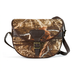 Estuche para bolso de cartucho de cuero Premium para mujer 100-125 Conchas Clay Jungle Style Canvas con estuche para bolsa de munición para seguridad para caza - Product Image 1