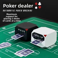 Machine à mélanger les cartes de poker Texas automatique en plastique, design minimaliste, portable, alimentation électrique, pour jeux de société - Vente en gros