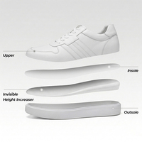 Chaussures décontractées pour hommes à talon compensé, rehaussant la taille de 7 cm, en cuir de vachette de haute qualité, très vendues