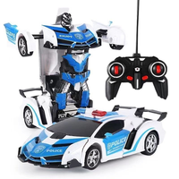 Coche RC de Control Remoto 2.4G Directo de Fábrica, Vehículo Deportivo Metálico, Modelo Robot Deformable para Carreras y Derrapes, Apto para Niños, Recargable