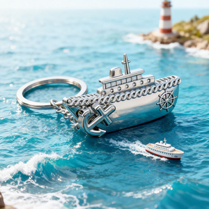 Porte-clés en métal marin avec logo personnalisé, ancre rotative à 360 degrés, pour navires de croisière, prix de gros, pour les marchés européen et américain - Product Image 2