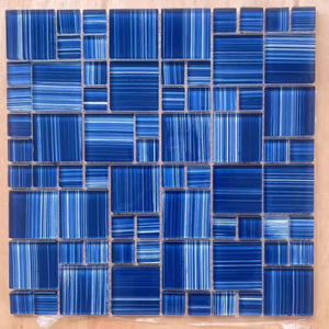 Carreau de mosaïque en verre de cristal de <span class=keywords><strong>peinture</strong></span> à la main avancée pour le prix de tuile de piscine - Product Image 1