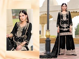 Nuevo Kurti Chino de Viscosa con Bordado y Trabajo Khalid con Conjunto de Chal para Mujer - Product Image 2