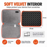Housse pour ordinateur portable en mousse à bulles, douce, absorbant les chocs, avec fermeture éclair, sac de protection, doublure en velours ultra doux pour ordinateur portable ou tablette de 10 à 12 pouces