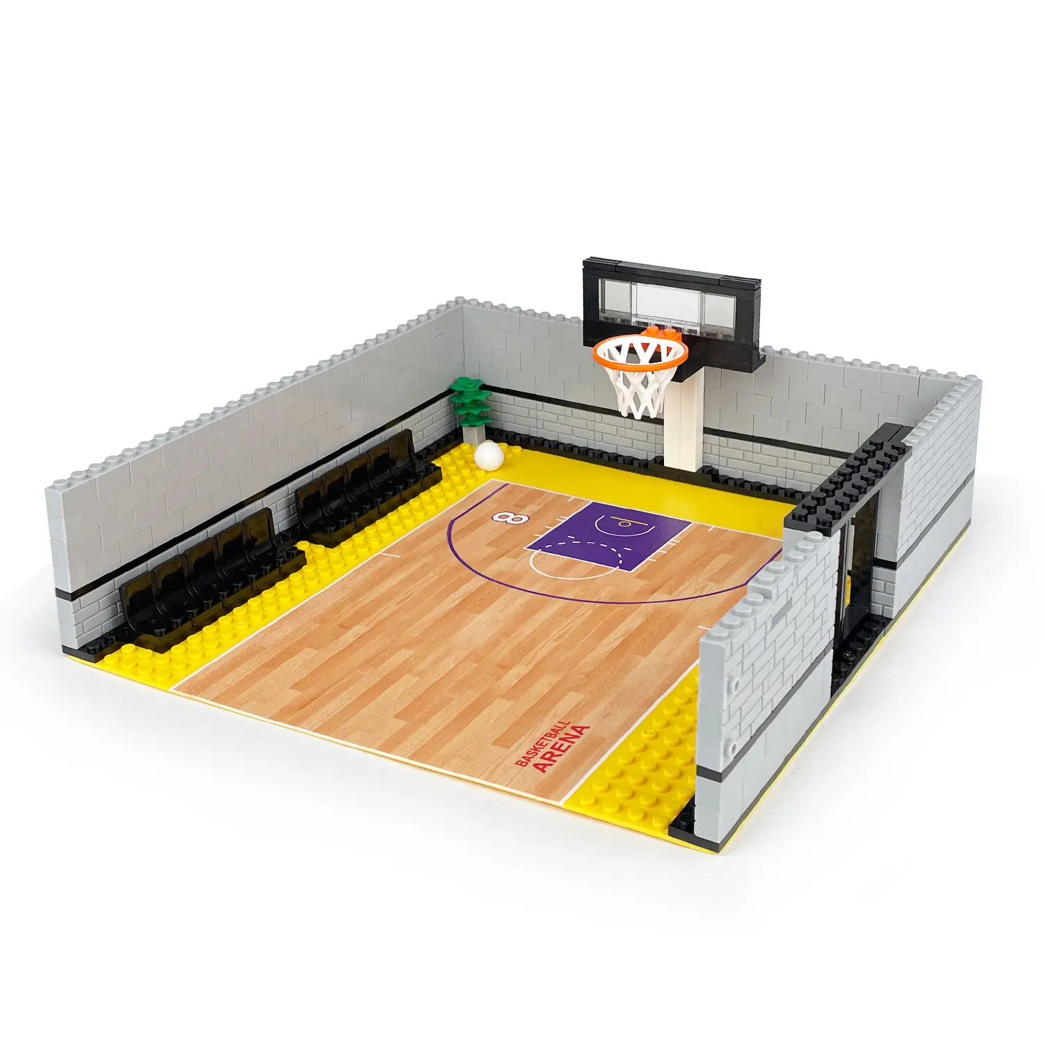 Moc Blokken Basketbalveld Basketbal Trainingszaal Scène Bouwstenen Sets Educatief Speelgoed Voor Kinderen