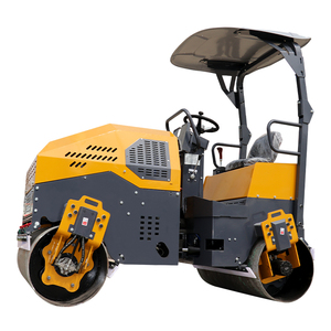 Rouleau compresseur vibrant à tambour unique jaune avec moteur, entraînement hydraulique et roue en acier – Équipement de construction - Product Image 3