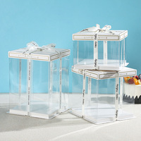 Boîtes à gâteaux transparentes pour emballage cadeau, anniversaire, mariage, emballage alimentaire de qualité supérieure pour gâteaux simples ou doubles de 6 à 12 pouces