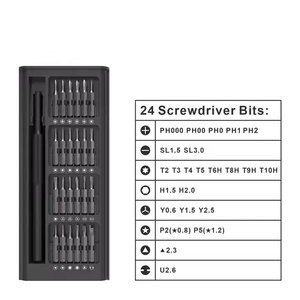 Jeu de tournevis magnétiques en plastique 25-en-1 45 #   Kit d'outils de précision multi-usages OEM en acier pour la réparation de téléphones portables et d'ordinateurs - Product Image 2