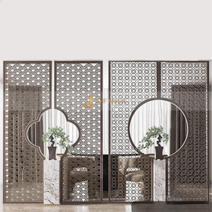 M127 Custom Artistic Wrought Iron Laser Cut Steel <b>Screen</b> Waterproof Restaurant and Office <b>Room</b> Divider <b>for</b> Metal Space - Product Image 6