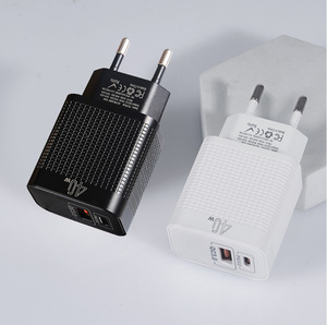 อะแดปเตอร์ชาร์จไฟ PD16 40W USB C ชาร์จเร็ว 2 พอร์ต หัวปลั๊ก EU US สำหรับเดินทาง รองรับ QC4.0 + PD 3.0 ชาร์จเร็ว ปลั๊ก EU US 2A สำหรับนาฬิกา - Product Image 3