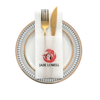 3340cm Airlaid Serviettes En Papier Jetable Dîner Couverts Serviettes De Poche Logo Imprimé pour Restaurant