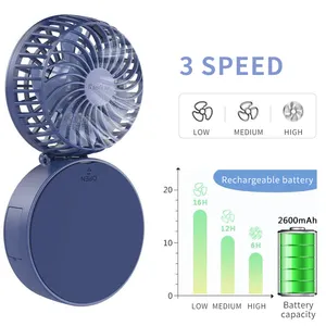 2600mAh práctico collar recargable portátil deportes ventilador de mano banco de energía ventilador de mano