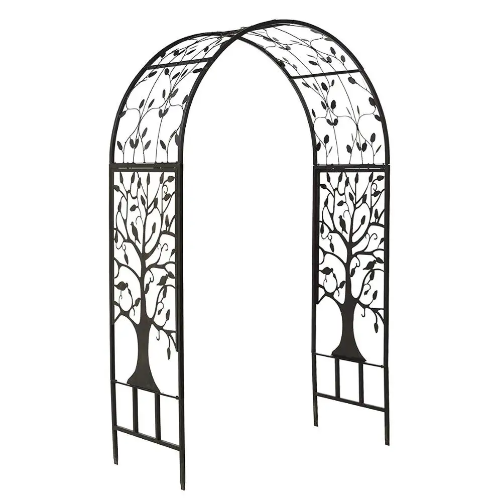 Outdoor decorazione Del Giardino del Metallo Arco/decorazione Del Giardino del Metallo Pergolato con Tree of Life Design
