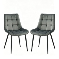 Chaise de salle à manger empilable moderne bleue avec revêtement en velours et pieds en métal pour la maison, le bureau, l'appartement, l'hôtel, les banquets