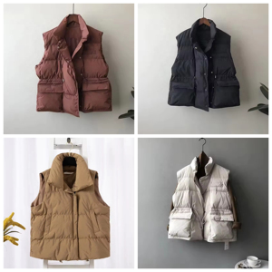 Femmes de haute qualité automne hiver pliable léger chaud col montant coupe-vent mince mince <span class=keywords><strong>sans</strong></span> <span class=keywords><strong>manches</strong></span> bouffant veste vers le bas gilet - Product Image 4
