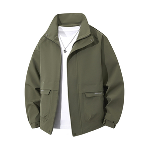 Chaqueta de Lona Impermeable con Logotipo Personalizado, Cuello Alto Transpirable, Estilo Deportivo Informal para Hombre, Nueva Moda de Invierno - Product Image 1