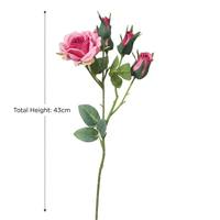 Bouquet de roses artificielles au toucher réel, 5 têtes de roses en soie pour centre de table de mariage, décoration de table à domicile, décoration florale bohème pour mariée