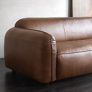 Sofá en Forma de U de Cuero, Relleno de Espuma, Tapizado en Cuero, Diseño Moderno Nórdico Minimalista, Muebles para Sala de Estar - Product Image 2