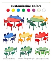 Pas cher Prix Garderie Maternelle Pour Préparer L'école Bureaux Enfants Bureau Et Chaise Série Demi Cercle Enfants Table Pour La Fête