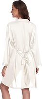 X2288 nouveauté blanc dentelle transparente soutien-gorge Satin Kimono Robe Shorts grande taille vêtements de nuit pour femmes Mature lettre graphique pyjamas ensemble